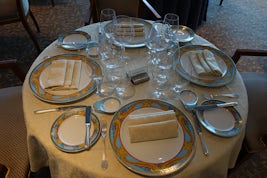 The table is set at the Toscana Restaurant (italian)