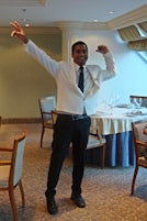 Very happy and friendly waiter at the Toscana restaurant