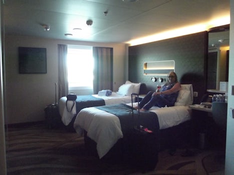 This is a photo of my mom in our stateroom 5106