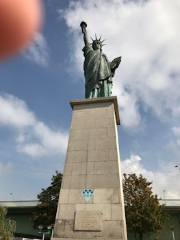 Never knew there was a mini Statue of Liberty close to where the ship docks