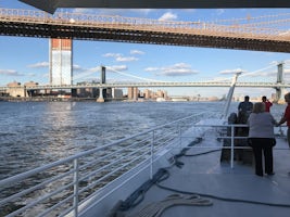 Entering the East River-Brooklyn Bridge in the distance