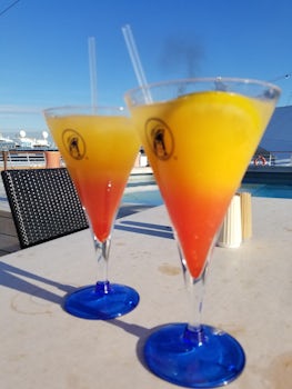 Bon Voyage drinks - Midnight Sun. We were lucky to have a drinks package, h