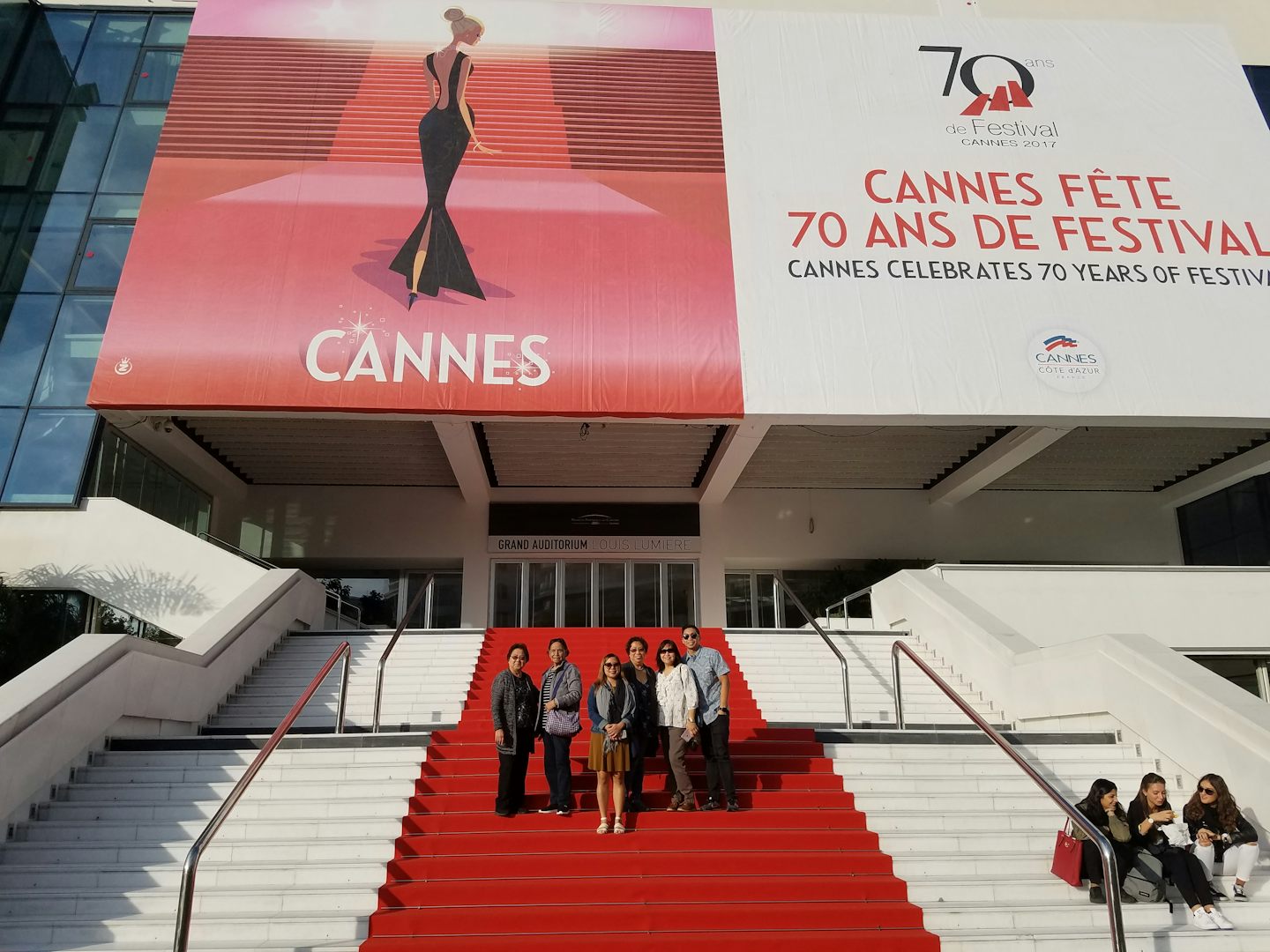 The red carpet used during Cannes film festival.
