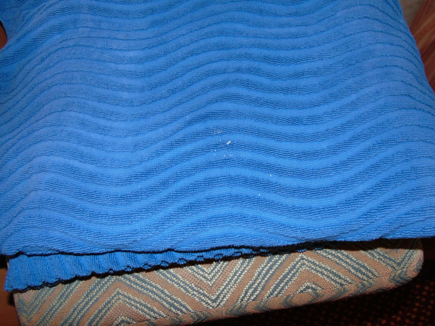 The beach towels with crust on it.