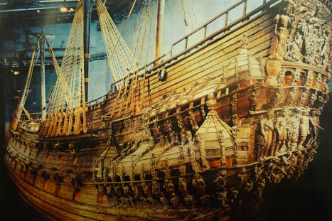 The Vasa a 17th Century Warship, Vasa Museum, Stockholm, Sweden.  Sank 40 m