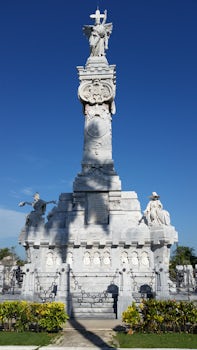 One of the many beautiful burial memorials in the cemetery in Havana