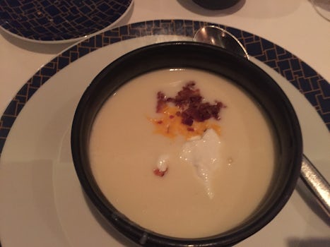 Potato soup from Cagney's. Gross. Couldn't eat it, tasted like chic