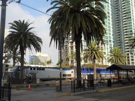 The Amtrak station is only 1 1/2 blocks from the ship. Grab a train to LAX