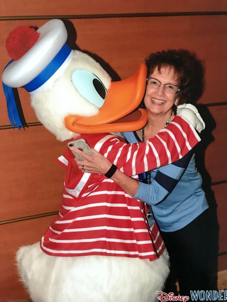 This is me with my favorite duck. I was getting ready for a group photo, an