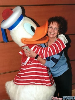 This is me with my favorite duck. I was getting ready for a group photo, an