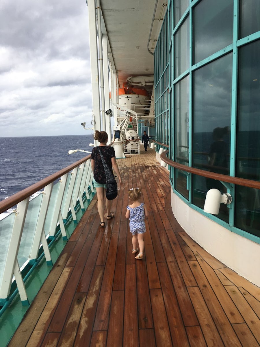 Walking the decks with the family.