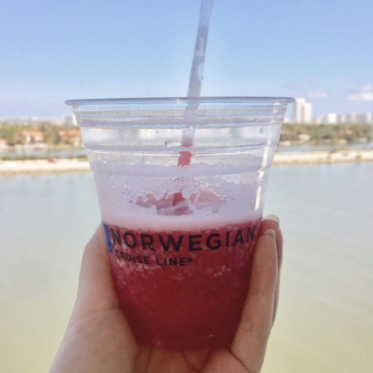 A nice refreshing frozen drink before leaving Port of Miami!