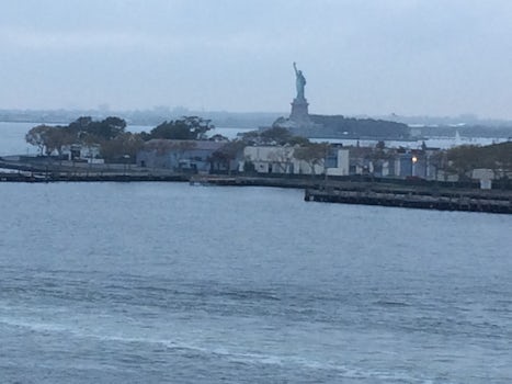 Lady Liberty and Ellis Island from our balcony.