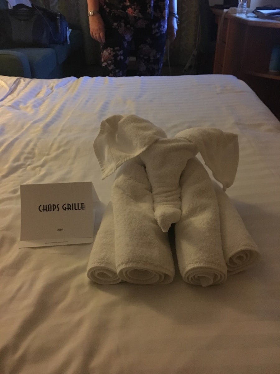 One of the whimsical towel animals elephant