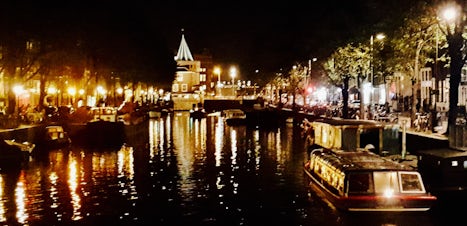 The night lights in Amsterdam