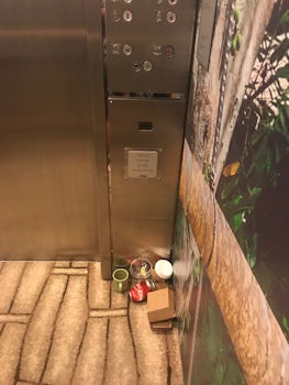 One of many lifts that were consistently filled with rubbish. This again br