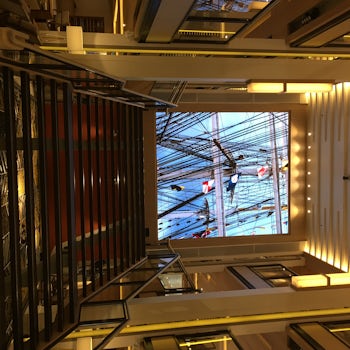 Atrium stairwell on board