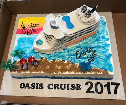 Birthday cake we had made before the cruise.  Jeffery, our Cruise Director