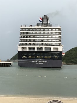 can't get it right side up-picture of ship away from the dock.