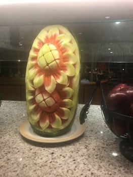 Melon sculpture in the Windjammer.