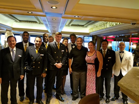 All the top people on the Carnival Inspiration stopping to take a picture w