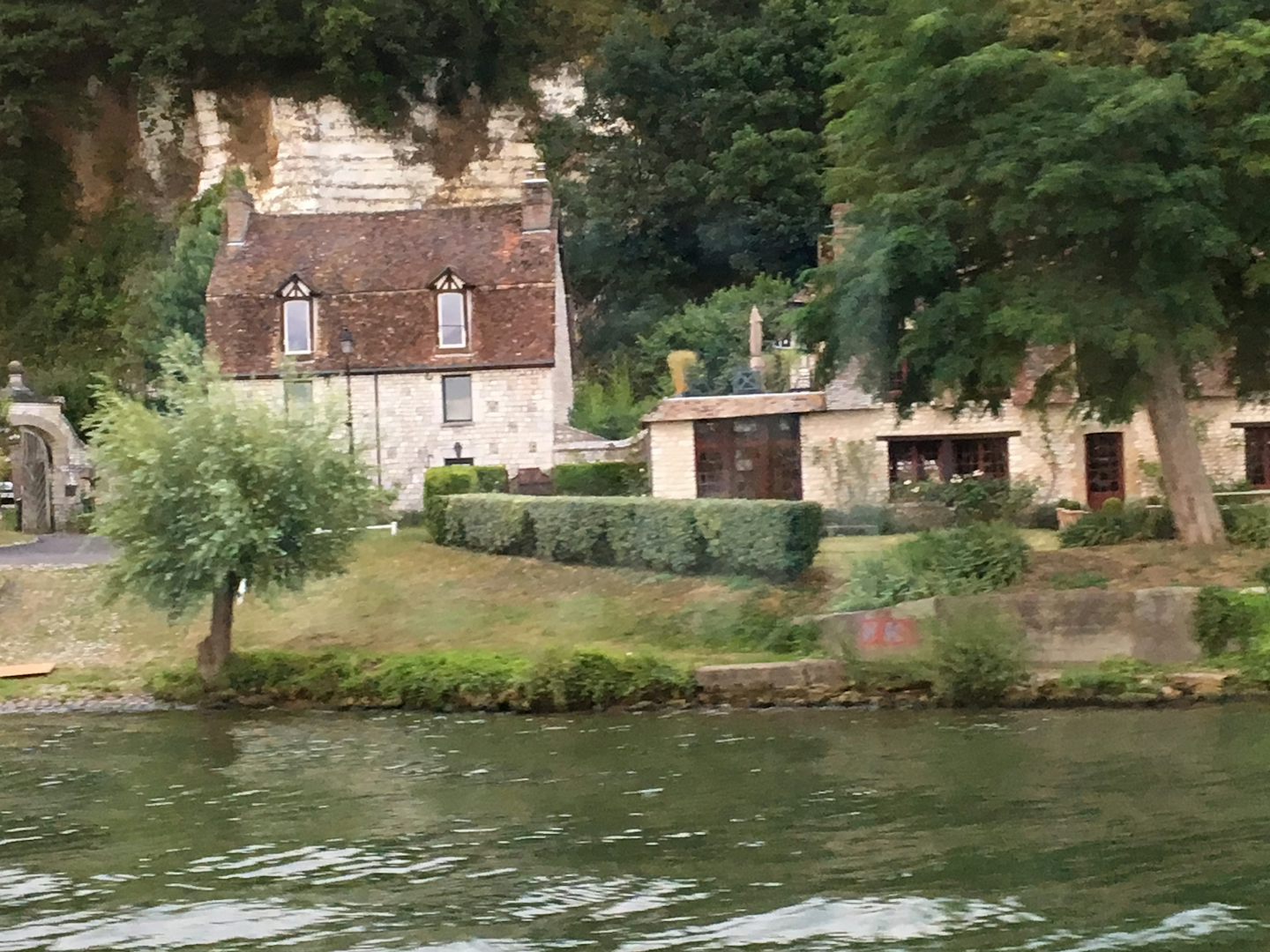 Homes along the Seine as seen from the longboat