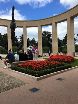Short ceremony at the Memorial structure at Normandy
