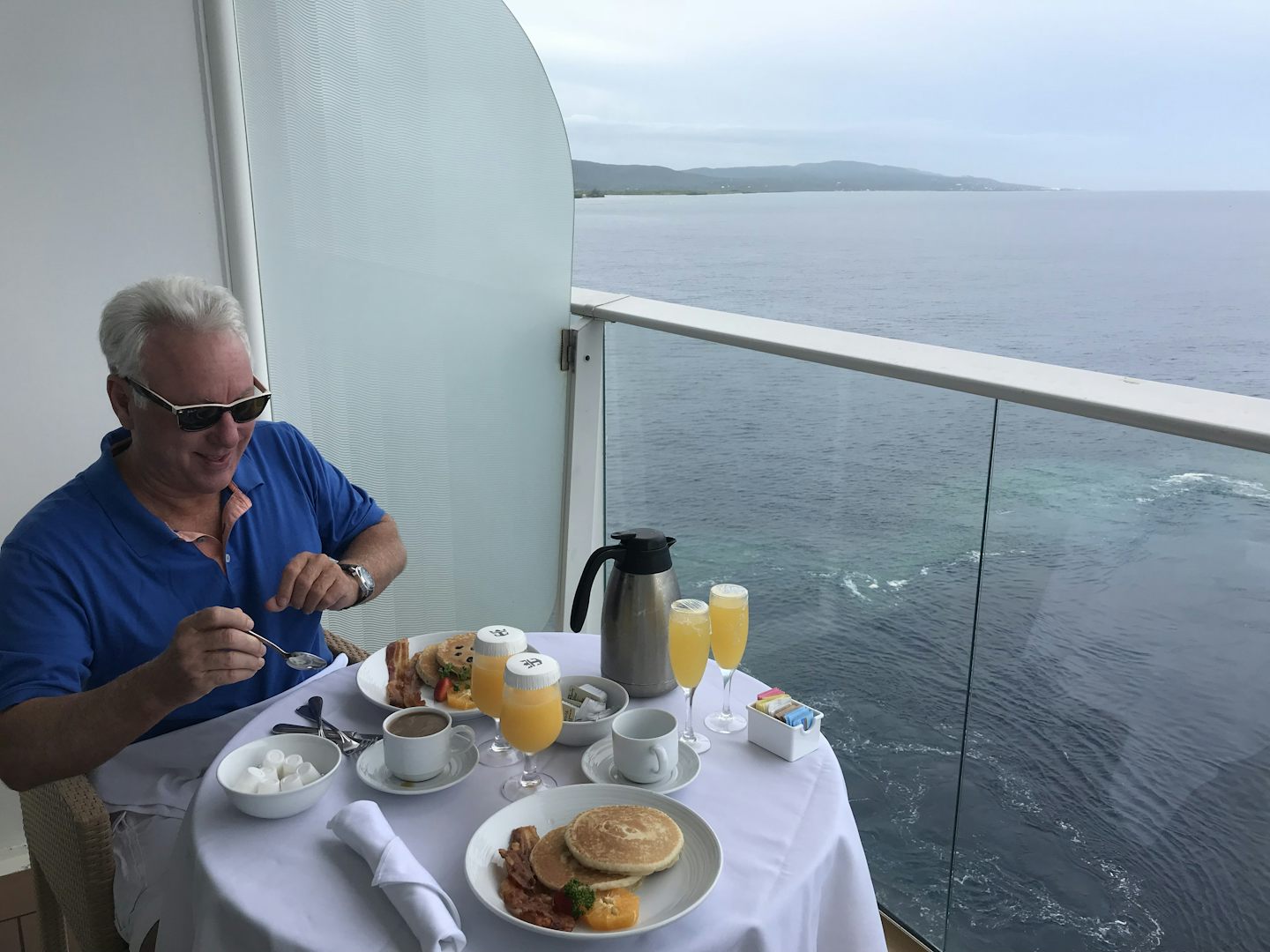 Breakfast on the balcony in Jamaica