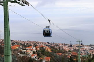 Cable cars running between Monte and the port of Funchal in Madeira