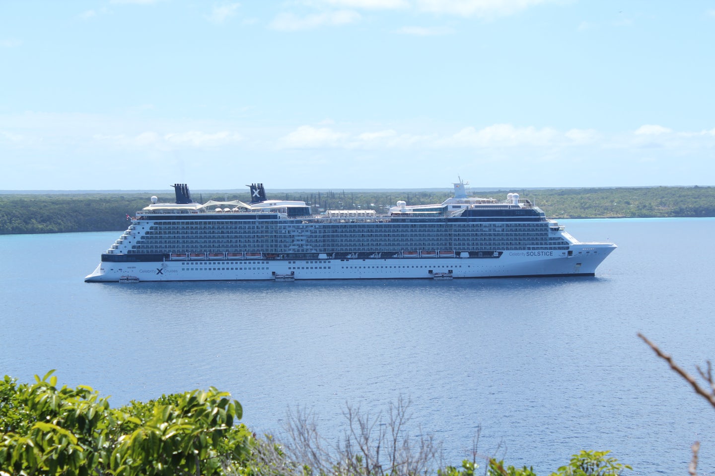 The Solstice at anchor in Lifou.