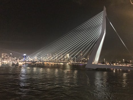 The Erasmus bridge by the Rotterdam port