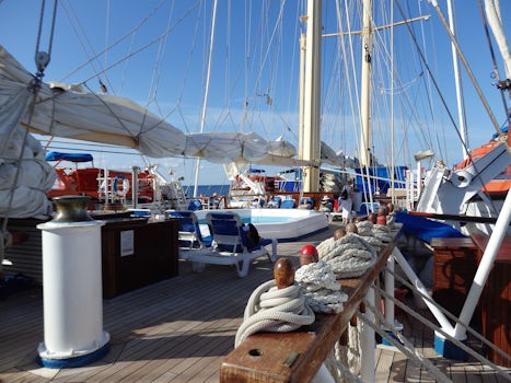 View of sundeck while sailing