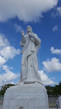 The Christ of Havana is a large sculpture representing Jesus of Nazareth on a hilltop overlooking the bay in Havana, Cuba. It is the work of the Cuban sculptor Jilma Madera, who won the commission for it in 1953. Largest sculpture by a woman in the world!