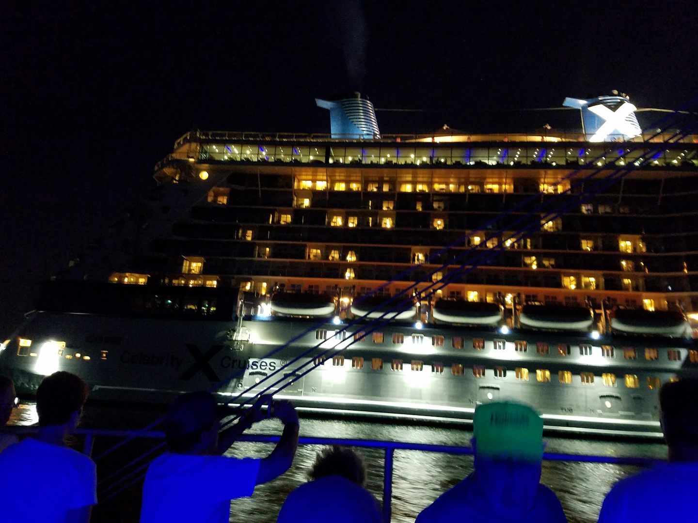 returning to our ship at night.