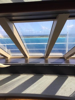 View of Half Moon Cay from the treadmill