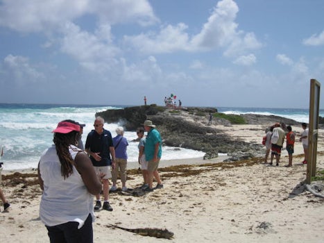 The famous, rocky El Mirador point on the coast of Cozumel