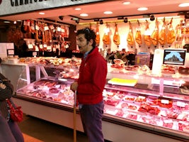Our Viking chef, Pedro, guiding us through the market in Salamanca, Spain