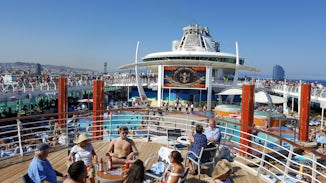on deck sail away party at Barcelona