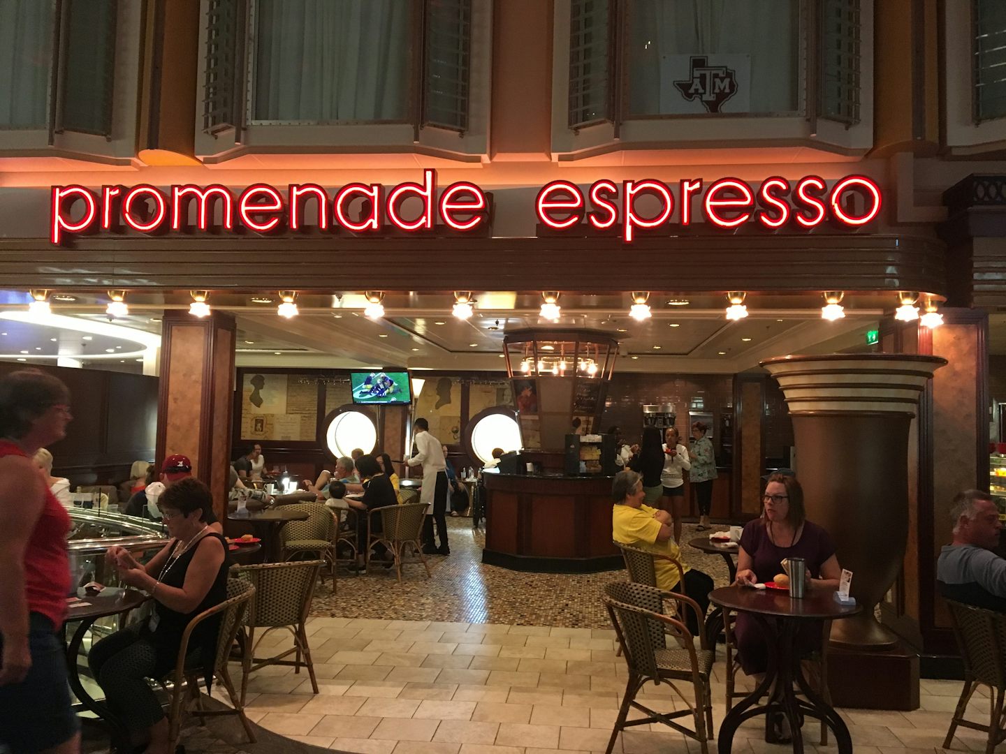 Cafe with coffee, continental breakfast, sandwiches, desserts