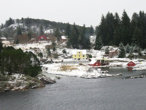 Little village dusted with snow as we returned to Bergen