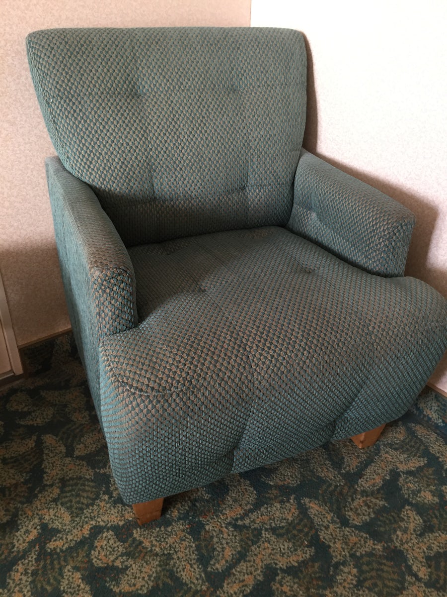 chair in room that was stained and old