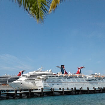 Carnival Paradise (closest to dock) in Cozumel.  Ported next to Carnival Gl