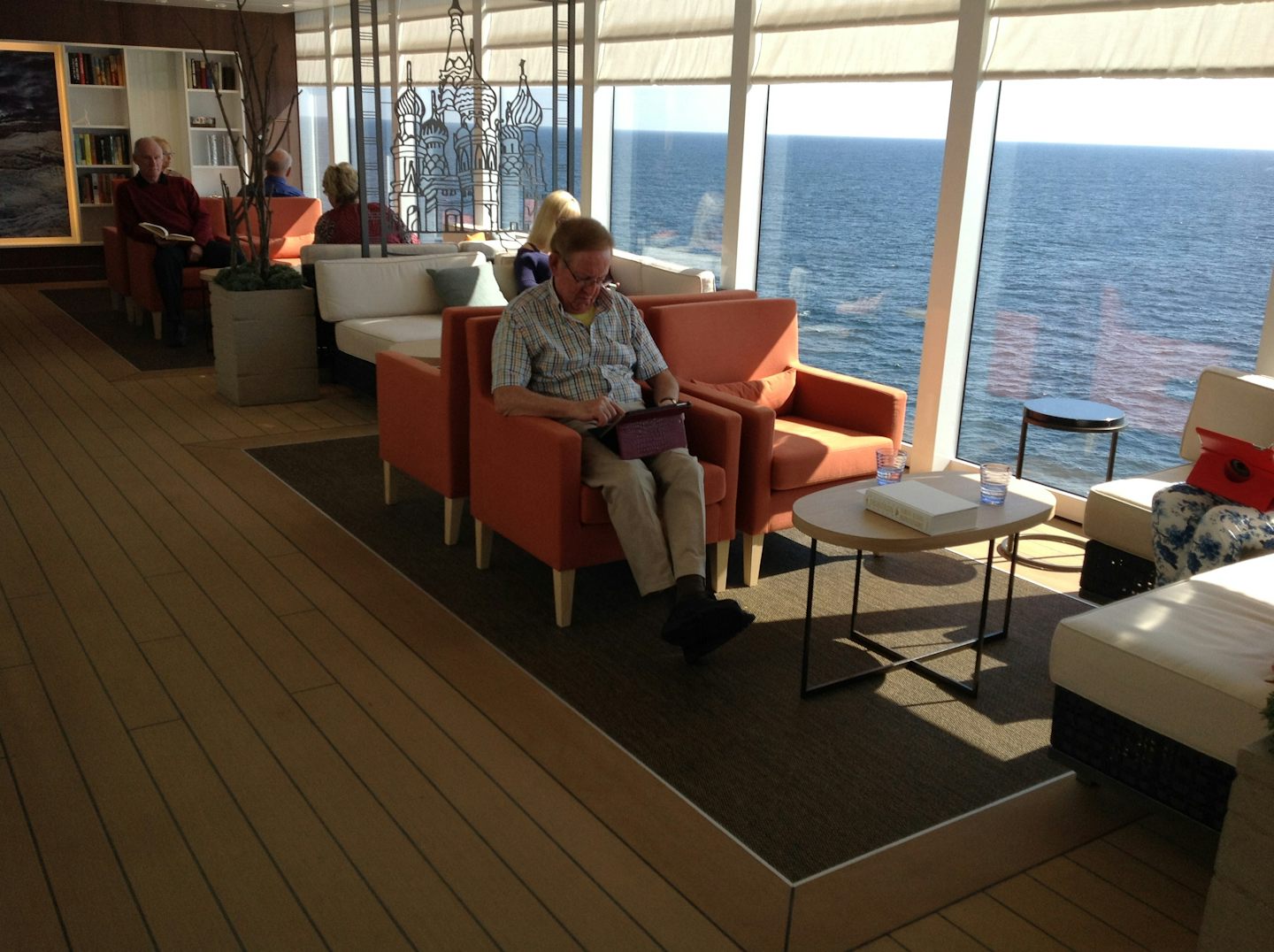 Interior lounging areas with spectacular cruising view