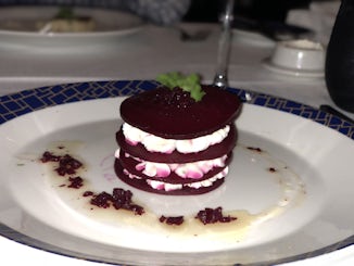 Beet & goat cheese salad at Caney's Steakhouse, it was yummy!