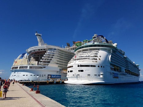 In Cozumel, we were docked next to the Allure.  Allure on left, Liberty on