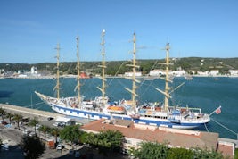 The Royal clipper docked in Menorca