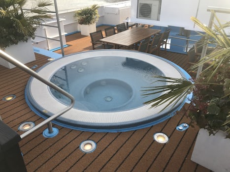 The hot tub topside