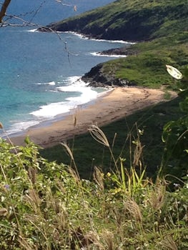 The beautiful coast of St. Kitts on the Atlantic side.