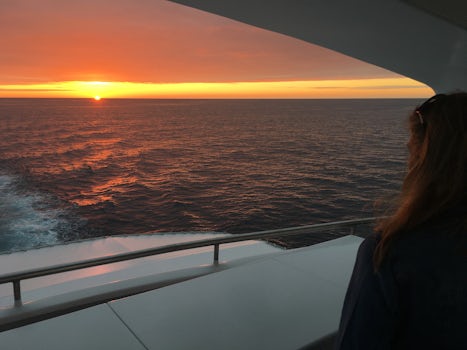 Sunset on the top deck