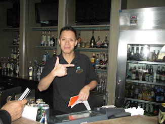 Rey Batucan (aka Jerry) Bartender Extraordinaire at the Shanghai Bar - Norw